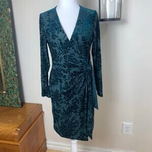 Elegant Teal Wrap Dress